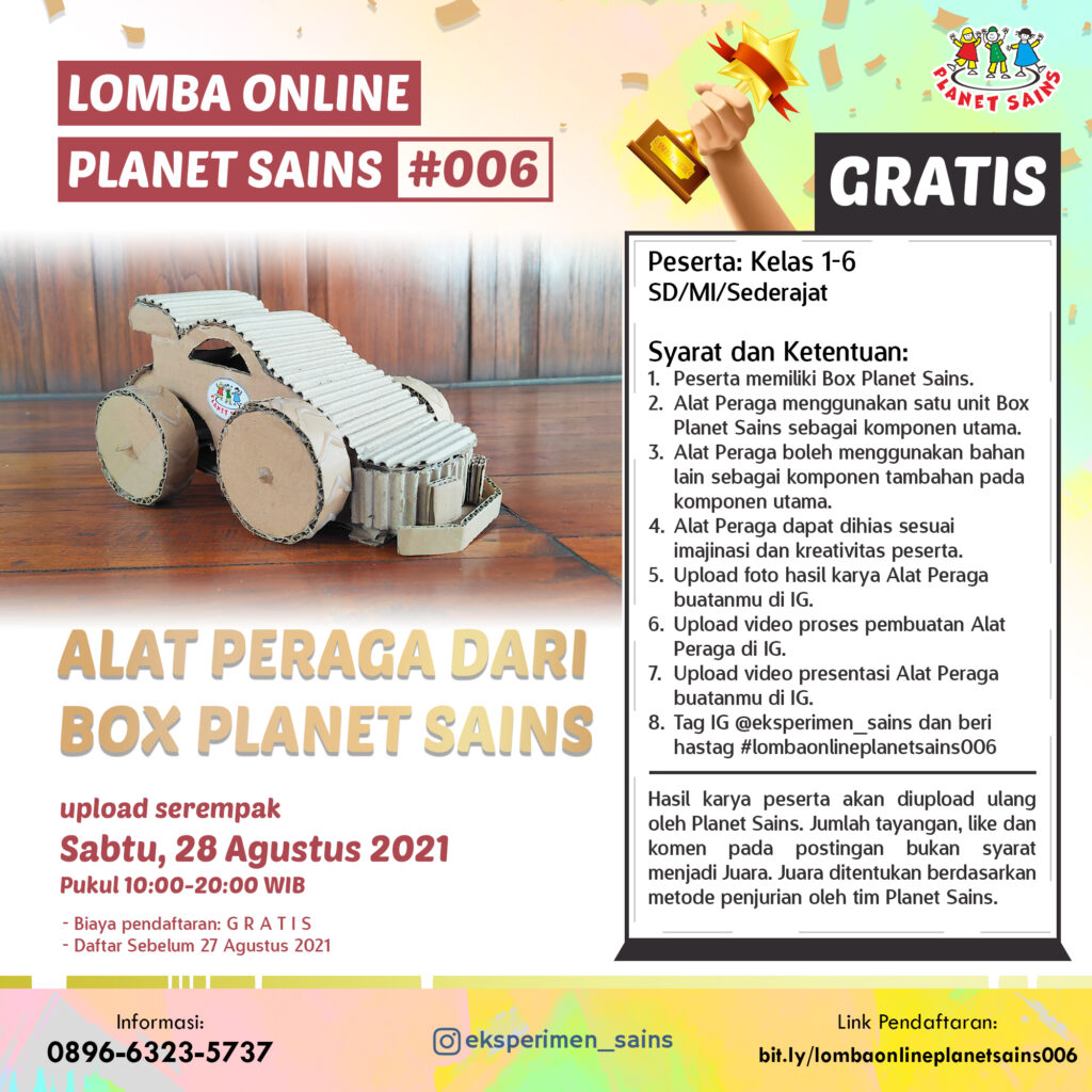 Lomba Online Planet SAins #006 – ALAT PERAGA DARI BOX PLANET SAINS